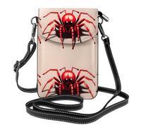 Qwvbn Simpatico piccolo ragno rosso borsa in pelle a tracolla con patta per telefono, morbida e impermeabile, può essere utilizzata come portafoglio, con una tracolla staccabile.