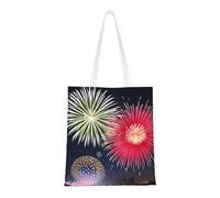 Qwvbn Splendid Fireworks Canvas Tote Bags sono riutilizzabili e adatte per lo shopping, andare a scuola, andare al lavoro, ecc.