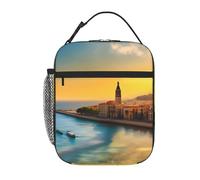 Qwvbn Sunset in Barcelona Prints, borsa per il pranzo portatile, leggera e isolata, adatta sia per uomini che per donne, ideale per picnic e viaggi