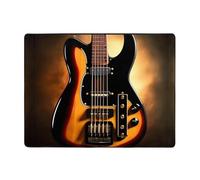 Qwvbn Tappetino antiscivolo con stampe di chitarra strumentale, 160 x 122 cm, decorazione per la casa, morbido e antiscivolo, adatto per salotti, hotel e uffici.