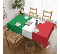 Qwvbn Tovaglia quadrata in pizzo con bandiera italiana, 137,2 x 182,9 cm, impermeabile e resistente alle pieghe, adatta per tavoli da pranzo e tavoli da tè