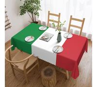 Qwvbn Tovaglia quadrata in pizzo con bandiera italiana, 137,2 x 182,9 cm, impermeabile e resistente alle pieghe, adatta per tavoli da pranzo e tavoli da tè