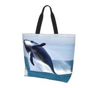 Qwvbn Whales at sea Prints, borsa per la spesa da donna monospalla spaziosa ed elegante, perfetta per i pendolari quotidiani e lo shopping.