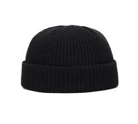 QWWQYDY Capello Uomo Berretto Invernale da Uomo Classico Lavorato a Maglia Caldo Berretto in Pelle di Melone Cappello Donna Adulto Morbido Casual all'aperto Femminile in Tinta Unita(Black)