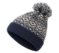 QWWQYDY Capello Uomo Cappello da Sci Berretto Invernale Lavorato A Maglia Caldo Cappello con Bobble Pom Cappello di Lana Cappello con PON PON(Deep Blue)