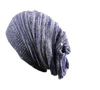 QWWQYDY Capello Uomo Sciarpa for Cappello Caldo Invernale Hip Hop a Righe in Cotone Misto Colore for Uomo e Donna(Deep Blue)