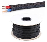 QWWQYDY Copricavo Lunghezza Guaina Cavo Nero 1/3/5/50/100M Guaina Intrecciata isolata Cavo di Protezione Linea Dati Tubo in Nylon ignifugo(200 Meter,6 mm)