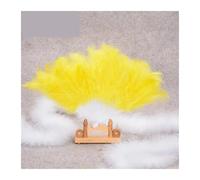 QWWQYDY Feather Fan Ventaglio Pieghevole in Piuma, Elegante, Classico, Vintage, for Danza delle Fate, Decorazione for la casa, for Feste di Matrimonio(Yellow)