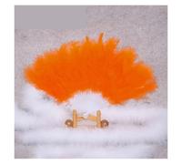 QWWQYDY Feather Fan Ventaglio Pieghevole in Piuma, Elegante, Classico, Vintage, for Danza delle Fate, Decorazione for la casa, for Feste di Matrimonio(Orange)