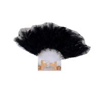 QWWQYDY Feather Fan Ventaglio Pieghevole in Piuma, Elegante, Classico, Vintage, for Danza delle Fate, Decorazione for la casa, for Feste di Matrimonio(Black)