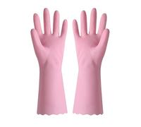 QWWQYDY Guanti Lavapiatti 2Pcs Flocked Lining Household Gloves Thick Rubber Cleaning For Dish Washing Cold Weather Warm Non-Slip Kitchen(Pink,L)