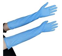 QWWQYDY Guanti Lavapiatti Clean Long Rubber Flexible Waterproof Dishwashi Acid And Alkali Resistant Kitchen No Deformation Tools Nitrile Gloves(L)