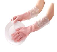 QWWQYDY Guanti Lavapiatti Household Kitchen Cleaning Waterproof Gloves, Simple Lace(Color1)