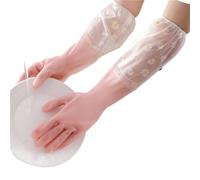 QWWQYDY Guanti Lavapiatti Household Kitchen Cleaning Waterproof Gloves, Simple Lace(Color2)