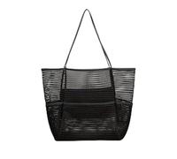 QWWQYDY Mesh Shoulder Bag Borsa da spiaggia, borsa tote for donna, abbigliamento for vacanze al mare, accessori, borse viaggio, for giocattoli di famiglia, vacanza(Black)