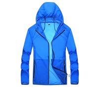 QWWQYDY Poncho Antipioggia Giacca antipioggia ad asciugatura rapida, impermeabile, da pesca, unisex, for esterni, con protezione solare, leggera e traspirante, da donna, giacca a vento(Blue,XL)