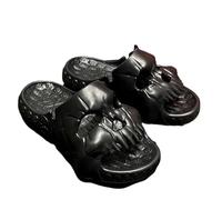 QWWQYDY Sandali Scarpe estive da uomo Pantofole da uomo antiscivolo Pantofole da casa Sandali comodi Infradito con teschio terrificante Scarpe da spiaggia con fondo spesso(Black,40-41)