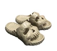 QWWQYDY Sandali Scarpe estive da uomo Pantofole da uomo antiscivolo Pantofole da casa Sandali comodi Infradito con teschio terrificante Scarpe da spiaggia con fondo spesso(Beige,40-41)