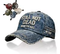 QWYDVB Cappellino Still Not Dead Yet Still Not Dead Hard to Kill Cappellino da Baseball Ricamato Vintage Divertente per Uomo Donna(Blue)
