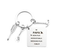 QWZify Regalo Papà Portachiavi Regali Per Papà Se Papà Non Può Aggiustarlo Nessuno Può Farlo