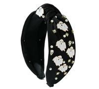 QXDZSW - Cerchietto per capelli con grande nodo e perle fantasma per Halloween, accessorio per capelli per adulti