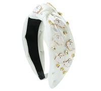 QXDZSW - Cerchietto per capelli con grande nodo e perle fantasma per Halloween, accessorio per capelli per adulti