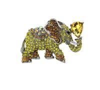 QXDZSW Spilla a forma di elefante con strass, unisex, in vetro, a forma di animale, per mammut, banchetti, feste, zaini, accessori per gioielli, Metallo