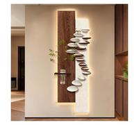 Qxgylz Decoración De Pared De Arenisca con Luz LED, Escultura Creativa con Jarrón Y Planta Artificial, Cuadro De Piedra Arenisca, para Pasillo, Entrada(B,33x100cm/13x39.3in)