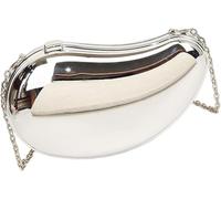 QXHSSM Borse a tracolla da donna, pochette da sera da donna, borsa a forma di mango, borsa a tracolla con tracolla a catena(Silver)