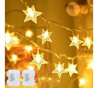 Qxmcov Catene Luminose, 2 Pezzi Stella Fata Luce 5 Metri 50 LED Stelle Luci 8 Modalità Lampeggianti, Luci Illuminazione Decorativa Ideale per Albero di Natale, Nozze, Casa, Feste, Patio, Giardino