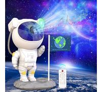 Qxmcov Proiettore Stelle Soffitto, Astronauta Proiettore Cielo Stellato Luce Notturna con Nebulosa, Timer e Telecomando, Proiettore Galaxy Astronauta Lampada Stellata per Bambini Adulti Regalo Natale