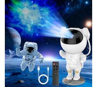 Qxmcov Proiettore Stelle Soffitto, Proiettore Galaxy Astronauta Luce Notturna Cielo Stellato con Nebulosa,Timer e Telecomando,Lampada Stellata per Camera da Letto,Regalo per Bambini