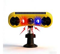 QXMH Allarme sensore di movimento esterno solare - Allarme sonoro per cani che abbaia e spari, 2 * 129dB Loud Noise Maker, 4 modalità, luce stroboscopica attivata dal movimento rosso e blu (1 Pack)