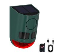 QXMH Allarme solare con sensore di movimento per esterni, 110 db, luce di allarme con USB, per dire addio agli intrusi