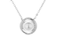 Qxmiguel Collana con ciondolo rotondo S999 Collana di perle Gioielli di lusso leggeri Design di nicchia Catena for clavicola Un fantastico regalo di gioielli for le donne