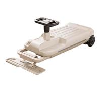 Qxmiguel Go-Kart Elettrico for Bambini con Funzione di Pulizia del Pavimento, Giocattolo da Esterno for Bambini dai 3 Anni in su(Beige)