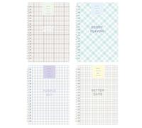Qxmiguel Materiale scolastico Diario 4 confezioni di quaderni A5 da 8,38 × 5,38 pollici, blocco note in pelle da 60 pagine for uomini e donne, articoli for ufficio e studio.