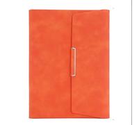 Qxmiguel Materiale scolastico Diario Quaderno A5 8,38 × 5,38 pollici Blocco note in pelle PU da 80 pagine for uomini e donne, for ufficio e studio(Oranje)