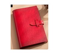 Qxmiguel Materiale scolastico Diario Quaderno A5 Business 8,38 × 5,38 pollici Blocco note spesso in pelle con fibbia in pelle, diari for lavoro e scuola(Rot)
