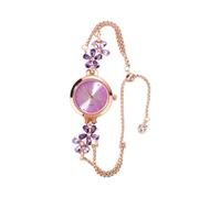 Qxmiguel Orologi alla Moda Orologi da Polso da Donna, al Quarzo, con Lunetta E Cristalli in Movimento, Moda Premium for Donne, Regalo Ritorno a Scuola(Lila)