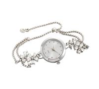 Qxmiguel Orologi alla Moda Orologi da Polso da Donna, al Quarzo, con Lunetta E Cristalli in Movimento, Moda Premium for Donne, Regalo Ritorno a Scuola(Silver)