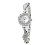 Qxmiguel Orologi alla Moda Orologio da Donna con Gioielli di Moda, Piccolo Orologio analogico al Quarzo da Donna, Regalo di Natale Delicato for Matrimonio e Compleanno Ritorno a Scuola(Silver)
