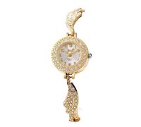 Qxmiguel Orologi alla Moda Orologio da Donna con Gioielli di Moda, Piccolo Orologio analogico al Quarzo da Donna, Regalo di Natale Delicato for Matrimonio e Compleanno Ritorno a Scuola(Gold)