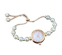 Qxmiguel Orologi alla Moda Orologio da Polso Analogico al Quarzo con Bracciale in Perle da Donna, con Diamanti Glitterati, for Donne, Ragazze E Studenti Ritorno a Scuola(Wit)