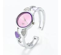 Qxmiguel Orologi alla Moda Orologio da Polso da Donna con Bracciale al Quarzo con quadrante Rotondo in Strass e Cinturino in Acciaio Inossidabile Ritorno a Scuola(Lila)