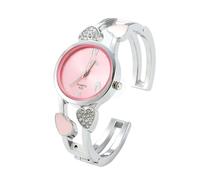 Qxmiguel Orologi alla Moda Orologio da Polso da Donna con Bracciale al Quarzo con quadrante Rotondo in Strass e Cinturino in Acciaio Inossidabile Ritorno a Scuola(Roze)