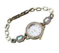 Qxmiguel Orologi alla Moda Orologio da Polso da Donna di Lusso con quadrante Rotondo e Numeri Romani, Elegante Orologio analogico al Quarzo con Piccoli Diamanti Imitazione Ritorno a Scuola(Wit)