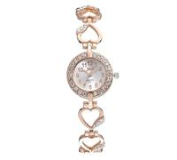 Qxmiguel Orologi Orologio Digitale da Donna A Forma di Cuore, al Quarzo, con Finiture in Strass, Accessorio da Polso alla Moda, Regalo Ritorno a Scuola(Gold)