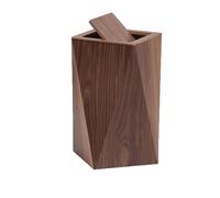 Qxmiguel Secchio Pattumiera da Cucina con Coperchio Basculante, Grande capacità, pattumiera in Legno a Doppia Canna for Soggiorno, Camera da Letto Cestino(Walnut,S)