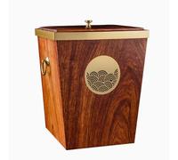 Qxmiguel Secchio Pattumiera Rettangolare in Legno da Cucina con Coperchio, può Contenere 2 Sacchi della Spazzatura, 10 Litri, pattumiera Compatible with Soggiorno Cestino(Rosewood)